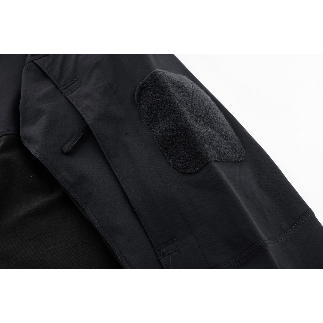 TACVASEN Black Ligthweight Quarter Zip Military T-Shirt