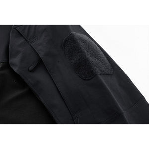 TACVASEN Black Ligthweight Quarter Zip Military T-Shirt