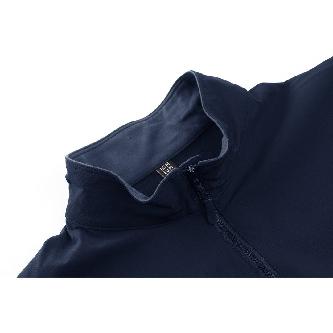 TACVASEN Navy Black Ligthweight Quarter Zip Military T-Shirt