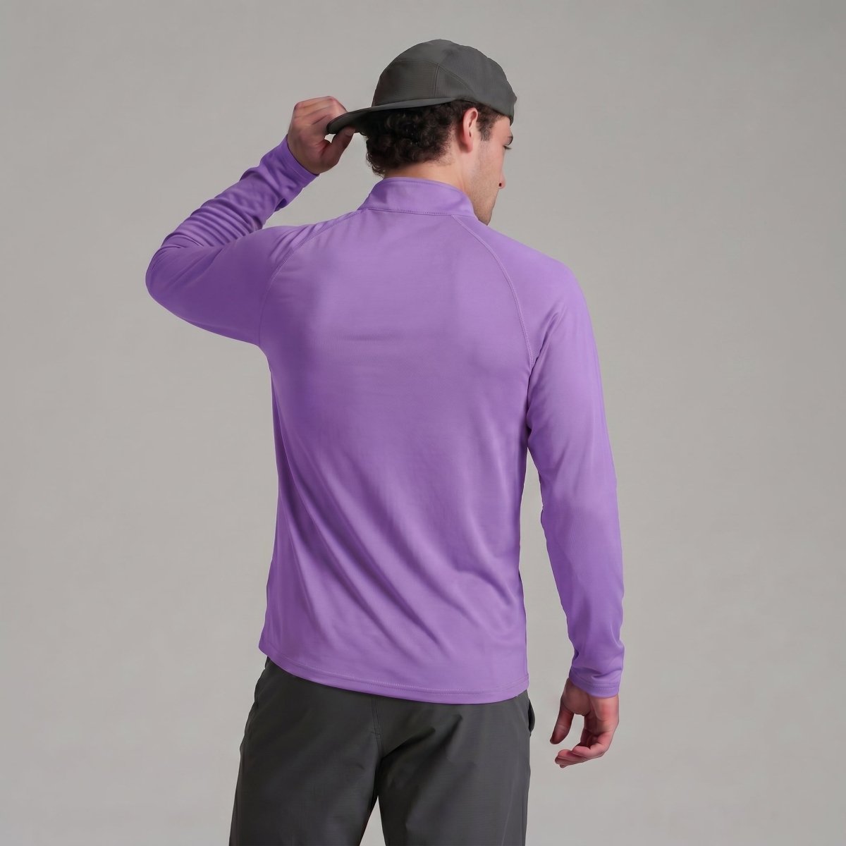 TACVASEN Light Purple Long Sleeve Sun Shirt UPF 50+ Zip Fishing Running Rashguard