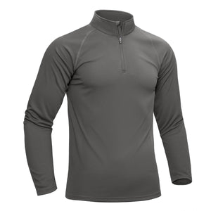 TACVASEN Dark Grey Long Sleeve Sun Shirt UPF 50+ Zip Fishing Running Rashguard