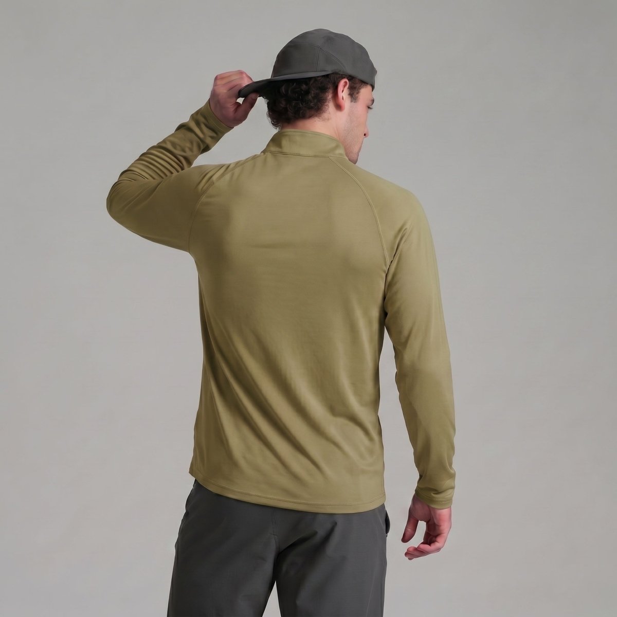 TACVASEN Dull Cyan Long Sleeve Sun Shirt UPF 50+ Zip Fishing Running Rashguard