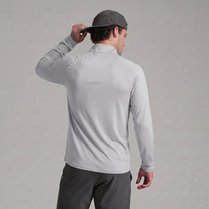 TACVASEN Light Grey Long Sleeve Sun Shirt UPF 50+ Zip Fishing Running Rashguard