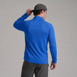 TACVASEN Sapphire Blue Long Sleeve Sun Shirt UPF 50+ Zip Fishing Running Rashguard