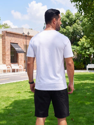 TACVASEN White Men Plain Cotton Moisture Wicking Casual T-Shirts
