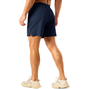TACVASEN Navy Men's 2 in 1 Quick Dry Running Shorts with Pockets