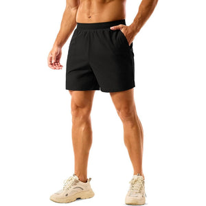TACVASEN Black Men's 2 in 1 Quick Dry Running Shorts with Pockets