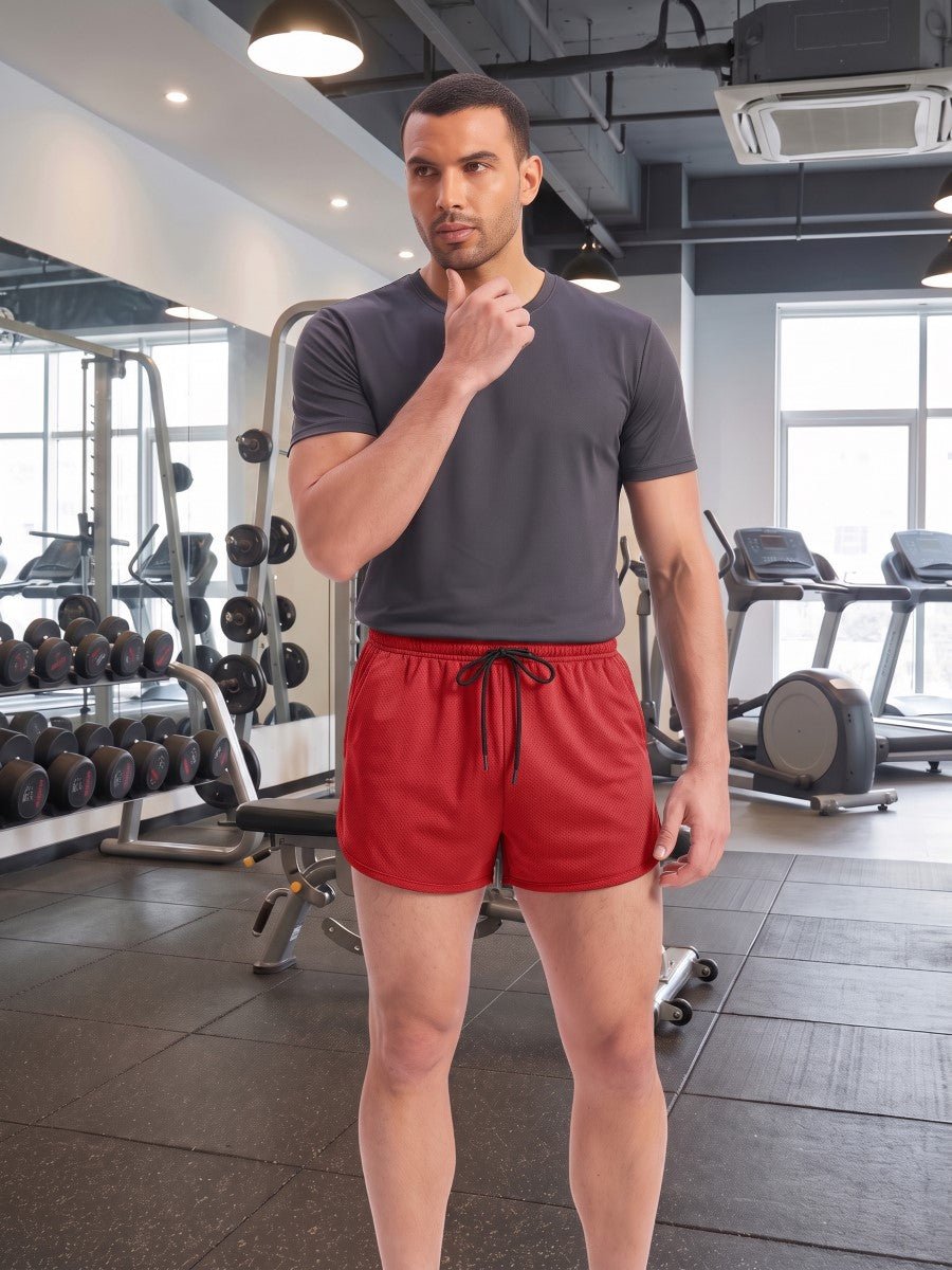 TACVASEN Red Men's 3 Inch Quick Dry Lightweight Athletic Shorts