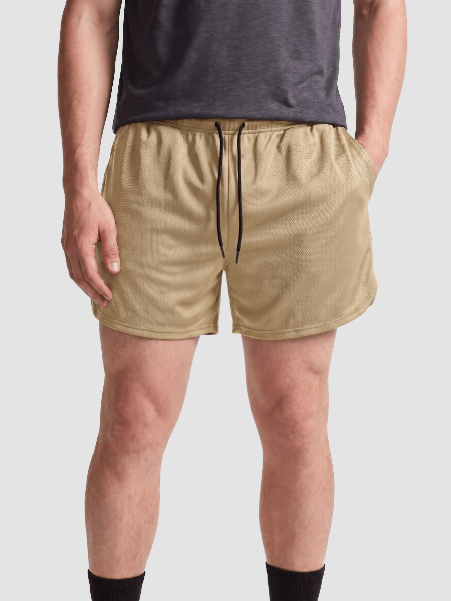 TACVASEN Khaki Men's 3 Inch Quick Dry Lightweight Athletic Shorts