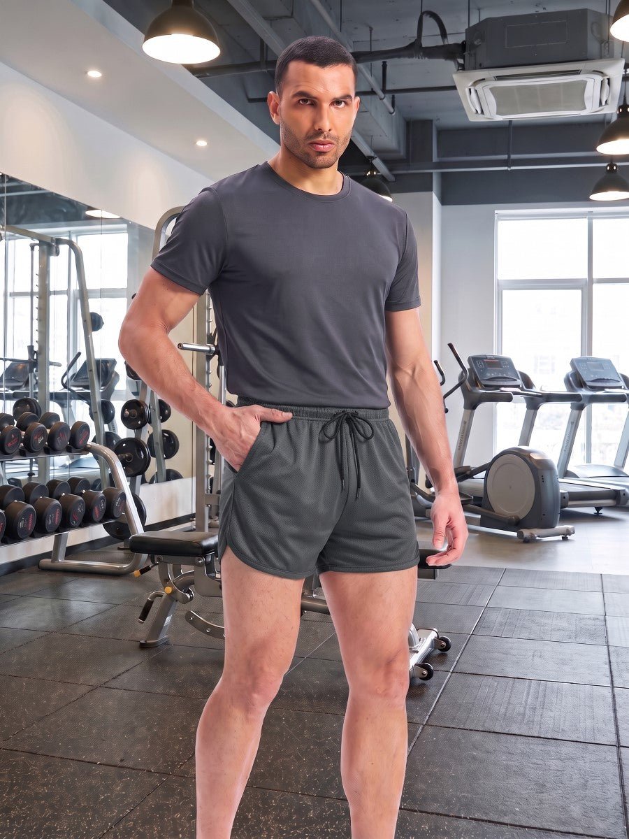 TACVASEN Dark Grey Men's 3 Inch Quick Dry Lightweight Athletic Shorts
