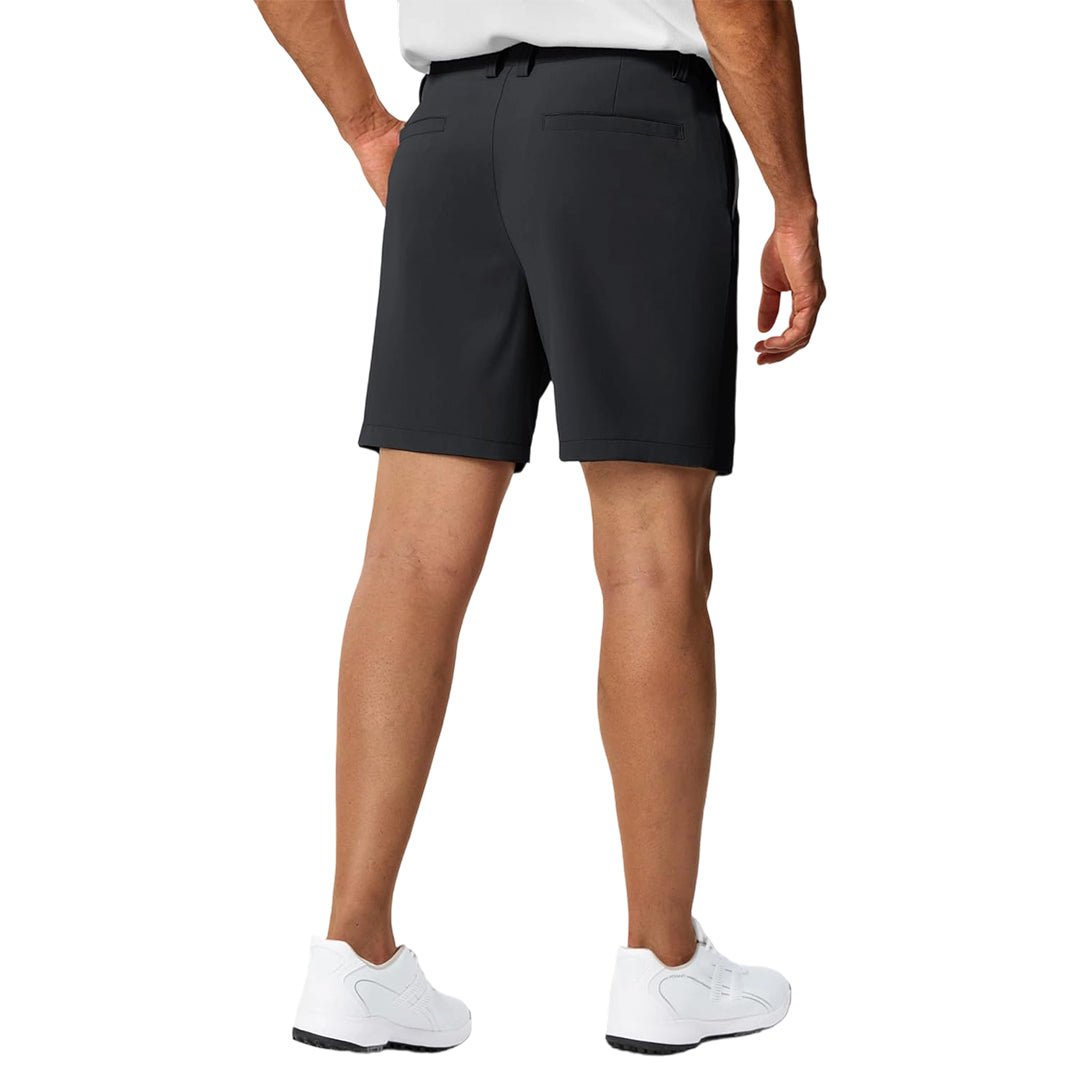 TACVASEN Black Men's 7 Inch Quick Dry Golf Shorts with 6 Pockets