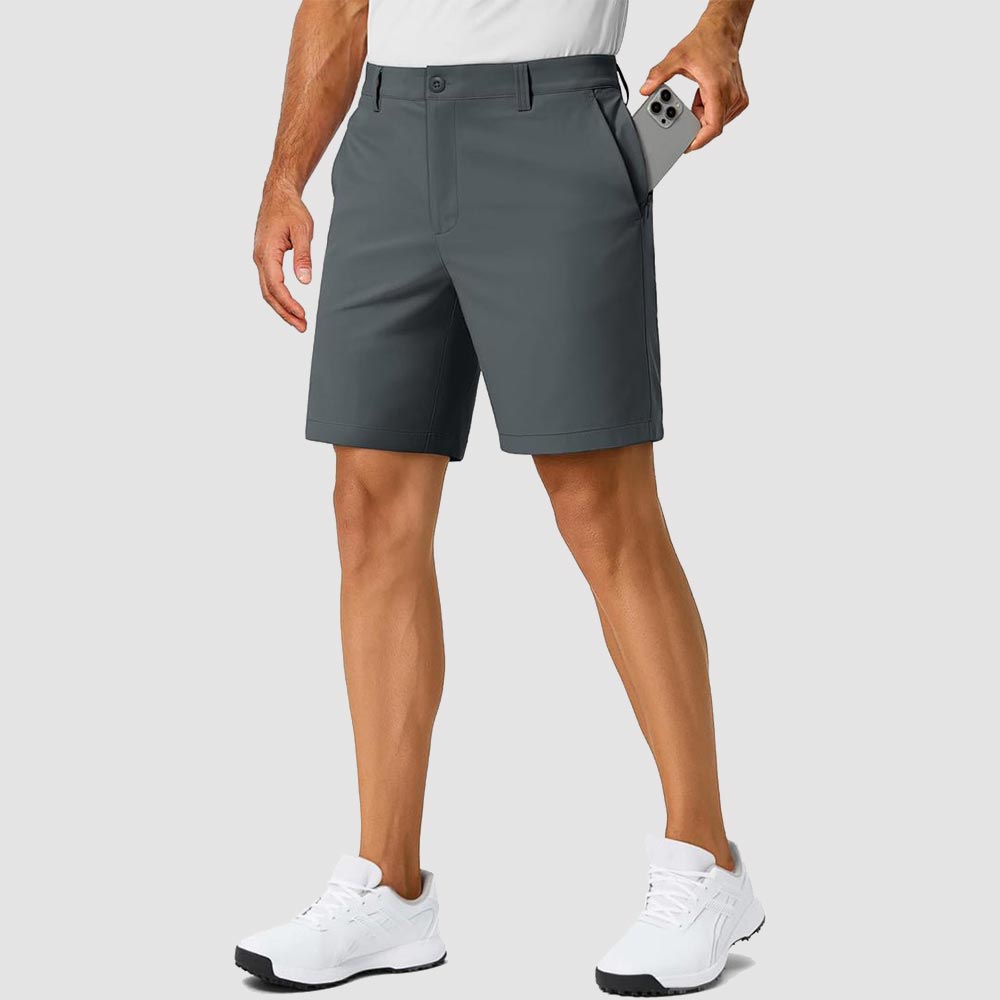 TACVASEN Dark Grey Men's 7 Inch Quick Dry Golf Shorts with 6 Pockets