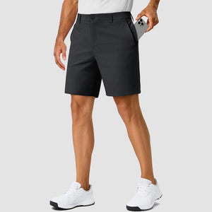 TACVASEN Black Men's 7 Inch Quick Dry Golf Shorts with 6 Pockets