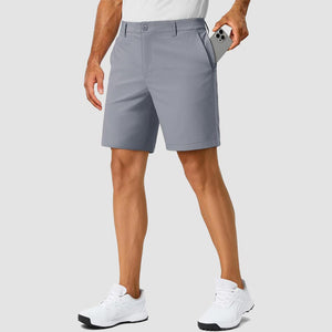 TACVASEN Light Grey Men's 7 Inch Quick Dry Golf Shorts with 6 Pockets