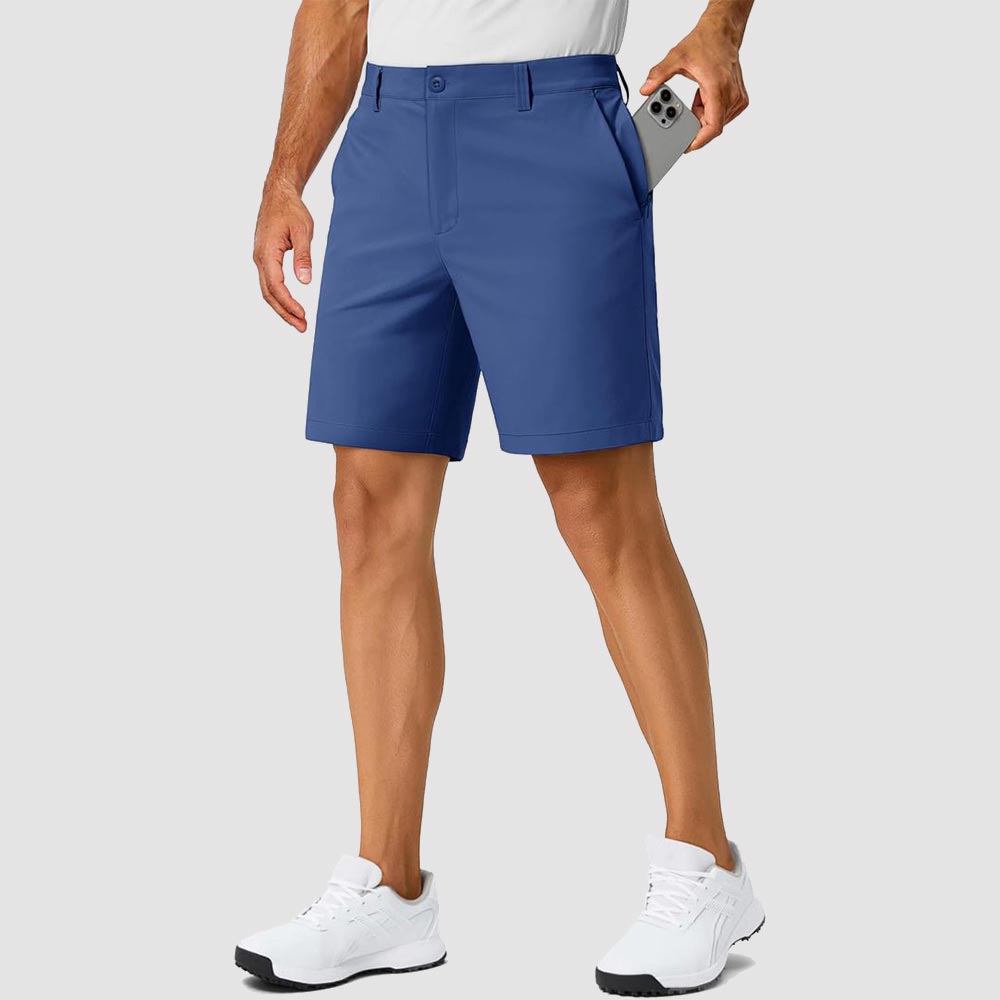 TACVASEN Blue Gray Men's 7 Inch Quick Dry Golf Shorts with 6 Pockets