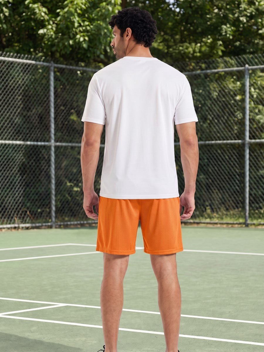 TACVASEN Orange Men's 7-inch Quick Dry Lightweight Athletic Running Shorts