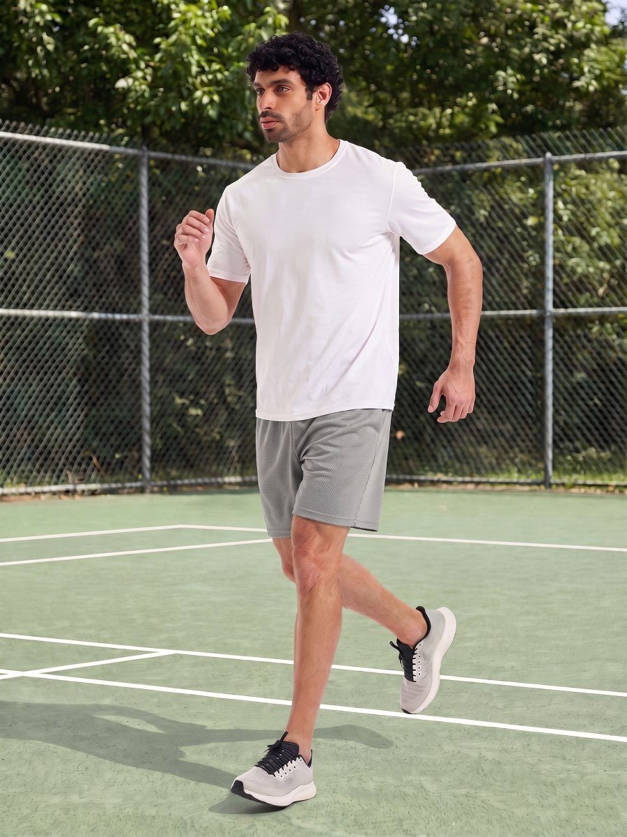 TACVASEN Light Grey Men's 7-inch Quick Dry Lightweight Athletic Running Shorts