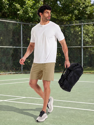TACVASEN Khaki Men's 7-inch Quick Dry Lightweight Athletic Running Shorts