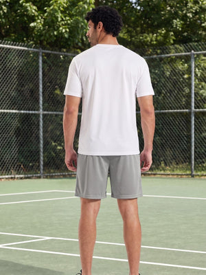 TACVASEN Light Grey Men's 7-inch Quick Dry Lightweight Athletic Running Shorts