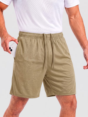 TACVASEN Khaki Men's 7-inch Quick Dry Lightweight Athletic Running Shorts