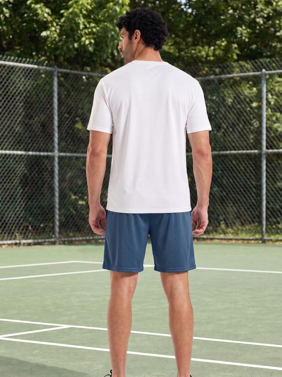 TACVASEN Blue Grey Men's 7-inch Quick Dry Lightweight Athletic Running Shorts