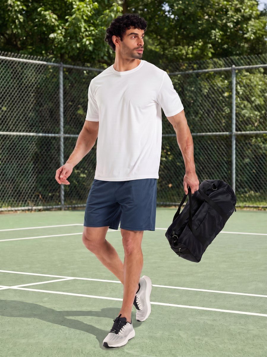 TACVASEN Navy Men's 7-inch Quick Dry Lightweight Athletic Running Shorts