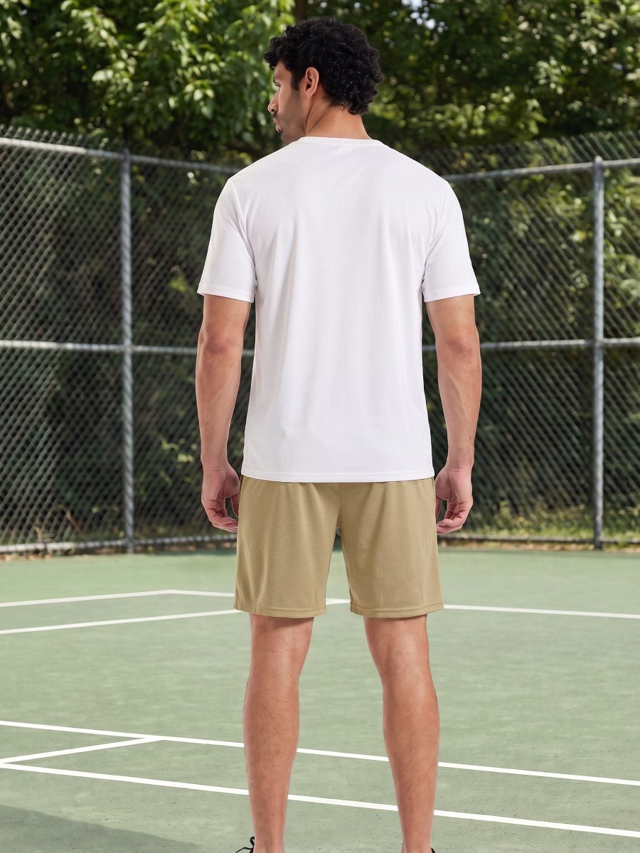 TACVASEN Khaki Men's 7-inch Quick Dry Lightweight Athletic Running Shorts