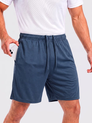 TACVASEN Blue Grey Men's 7-inch Quick Dry Lightweight Athletic Running Shorts