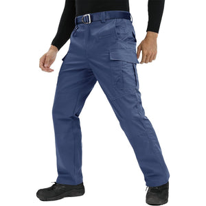 TACVASEN Blue Grey Men's 9 Pockets Ripstop Water Repellent Tactical Pants