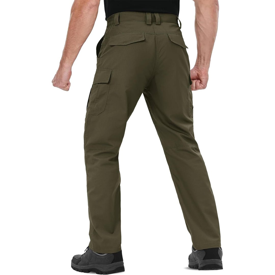 TACVASEN Army Green Men's 9 Pockets Ripstop Water Repellent Tactical Pants