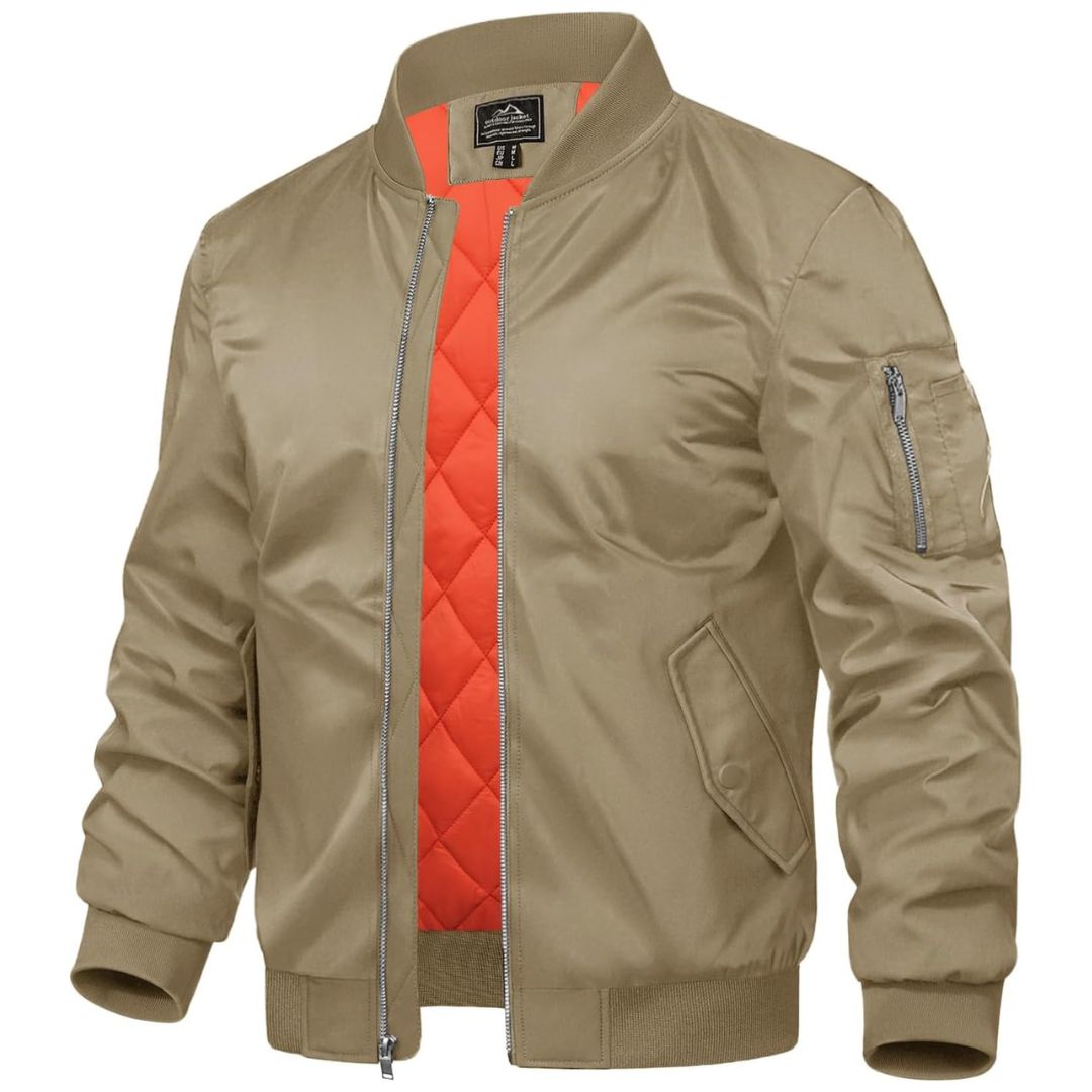 Men's Winter Bomber Jacket Thermal Warm Padded Windbreaker - google_men_lightweight_jacket
