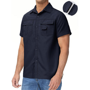 TACVASEN Khaki Men's Breathable Quick - Dry Convertible Outdoor Shirt