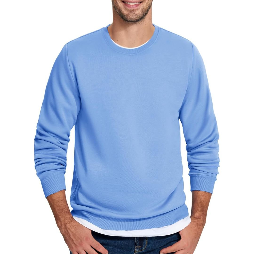 Men's Casual Crewneck Fleece Pullover Sweatshirts - google men long sleeve
