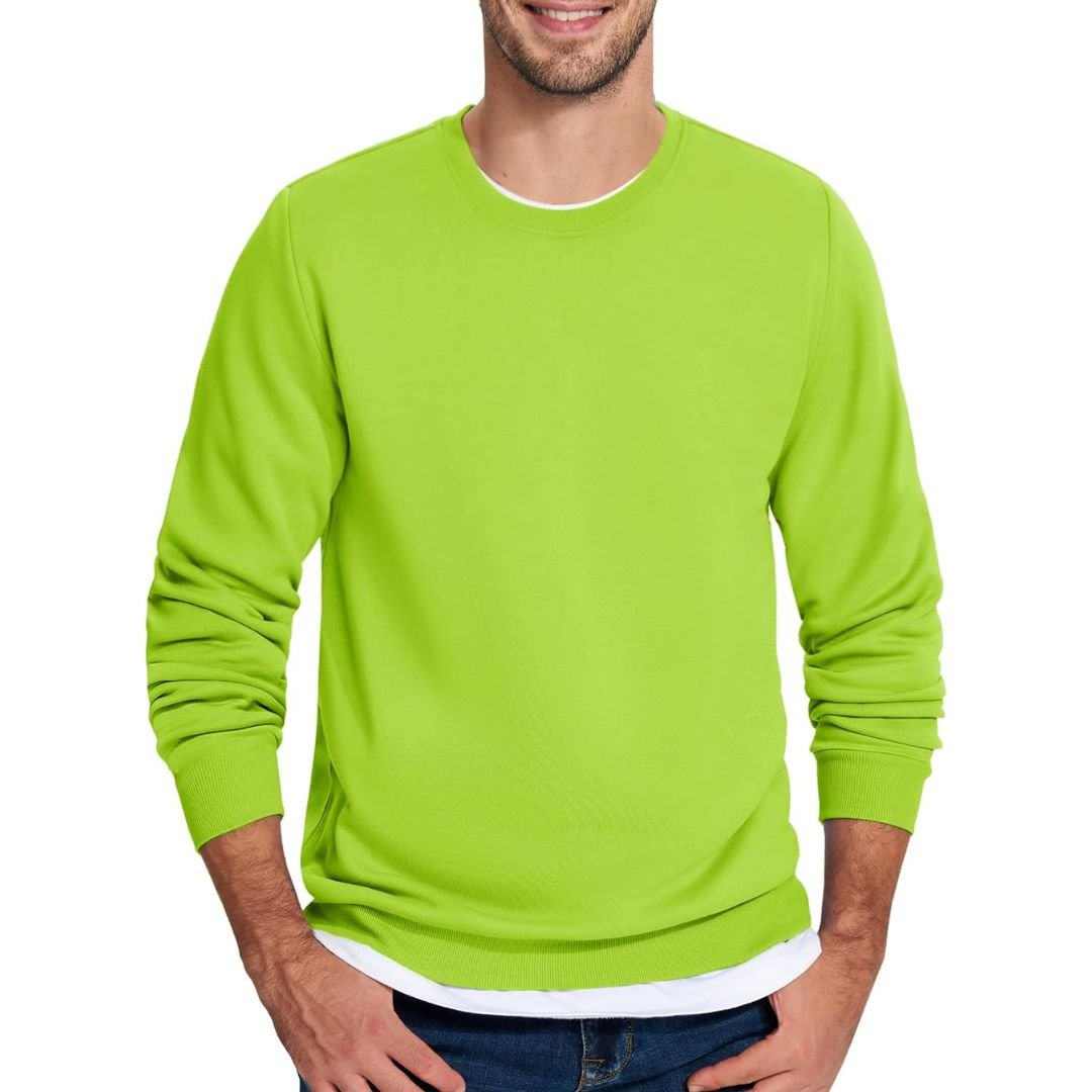 Men's Casual Crewneck Fleece Pullover Sweatshirts - google men long sleeve