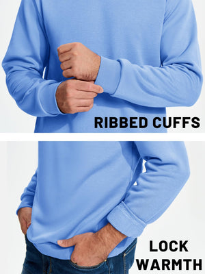 TACVASEN Black Men's Casual Fleece Lined Pullover Sweatshirts