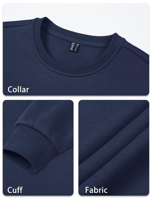 TACVASEN Black Men's Casual Fleece Lined Pullover Sweatshirts