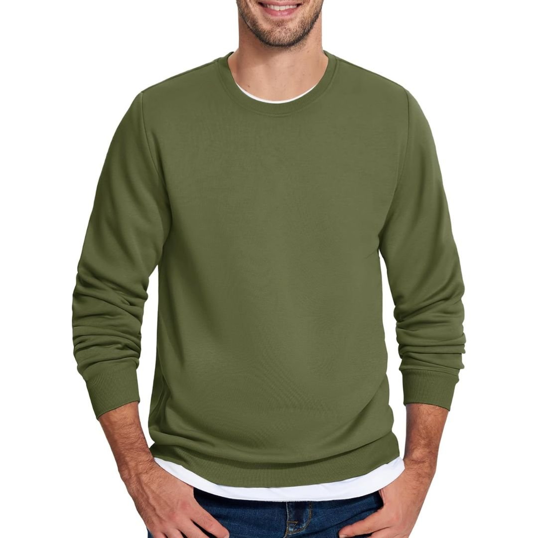 Men's Casual Crewneck Fleece Pullover Sweatshirts - google men long sleeve