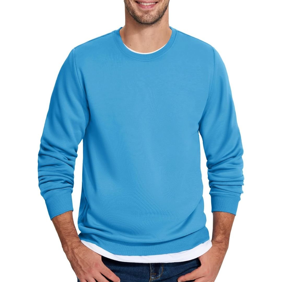 Men's Casual Crewneck Fleece Pullover Sweatshirts - google men long sleeve