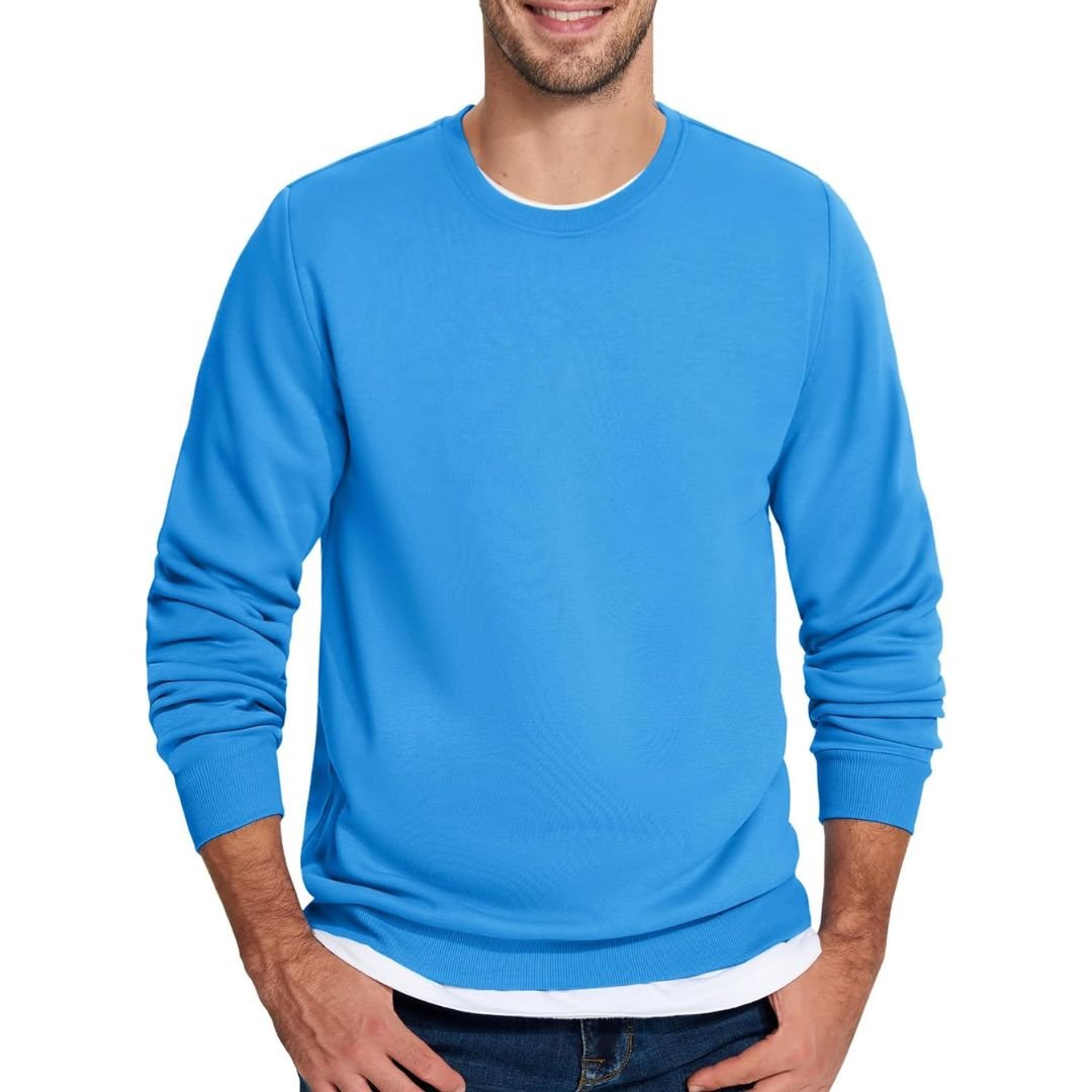 Men's Casual Crewneck Fleece Pullover Sweatshirts - google men long sleeve