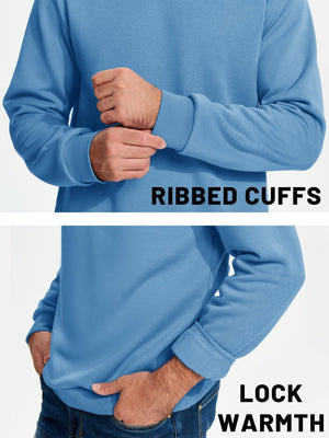 TACVASEN Black Men's Casual Fleece Lined Pullover Sweatshirts