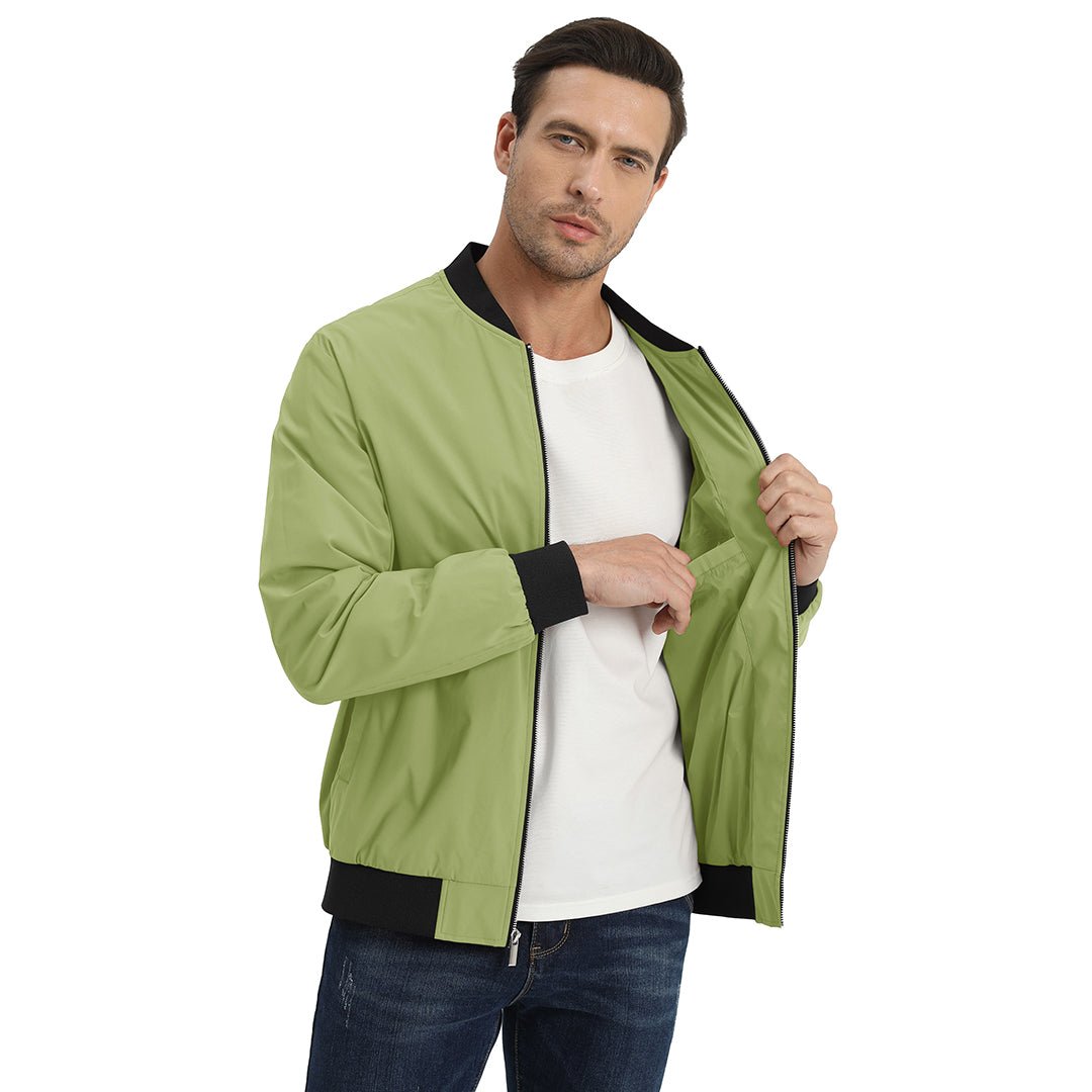 TACVASEN Army Green Vintage Bomber Flight Jacket Spring & Fall