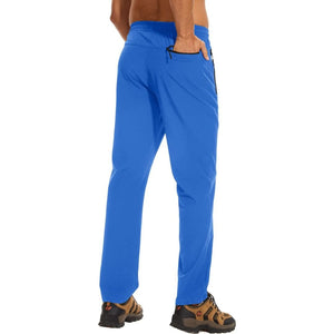 TACVASEN Blue Men's Casual Pants Lightweight Quick Dry Water Resistant Joggers with Pockets