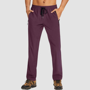 TACVASEN Fuchsia Men's Casual Pants Lightweight Quick Dry Water Resistant Joggers with Pockets