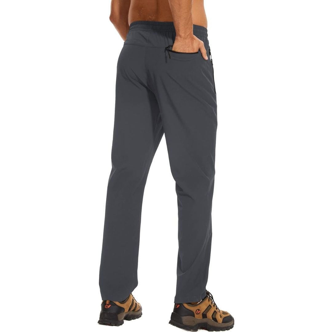 TACVASEN Dark Gray Men's Casual Pants Lightweight Quick Dry Water Resistant Joggers with Pockets
