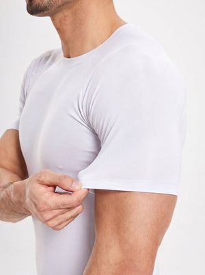 TACVASEN White Men's Compression short sleeved quick drying sports T-shirt