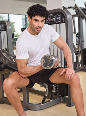 TACVASEN White Men's Compression short sleeved quick drying sports T-shirt