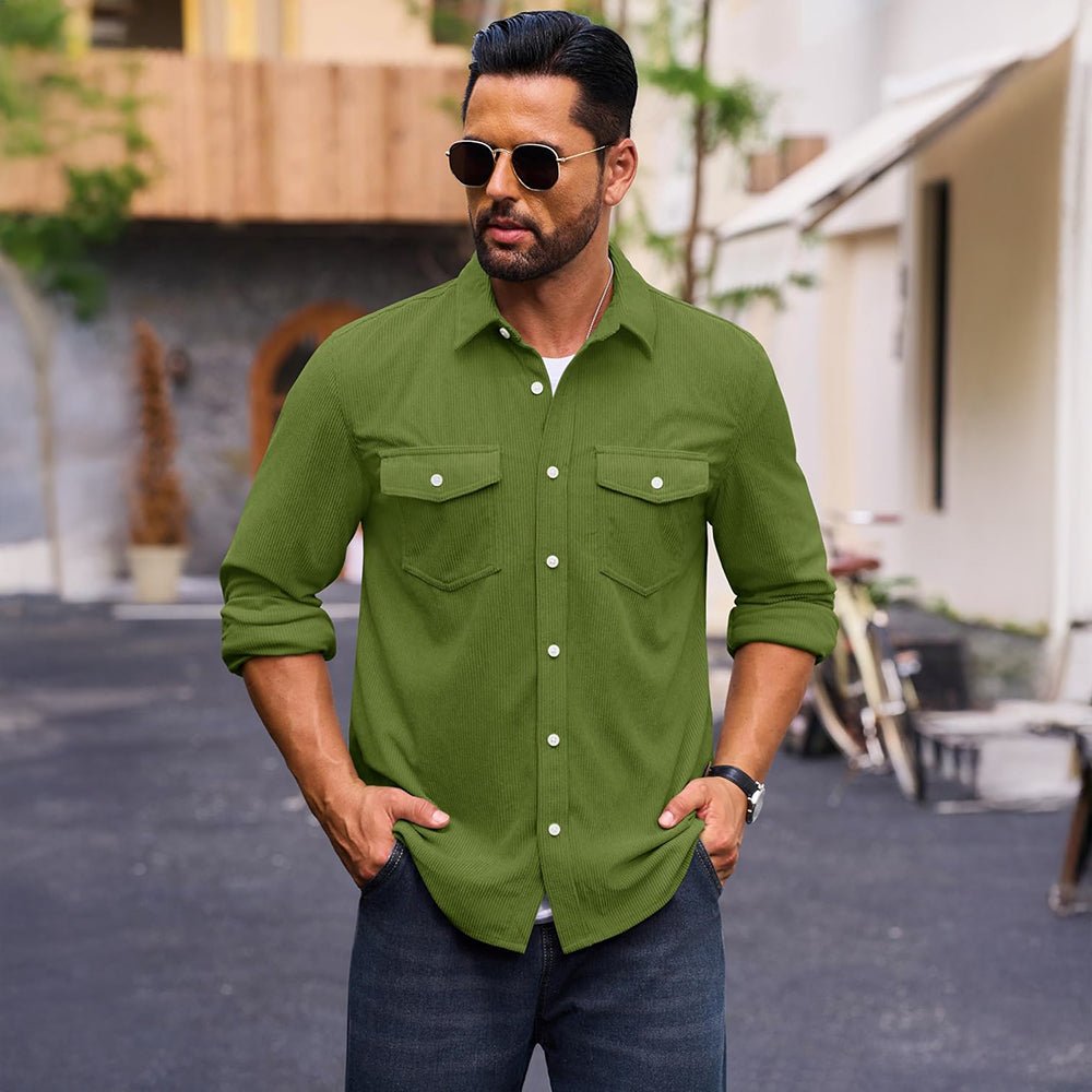Men's Corduroy Jacket Casual Lightweight Shirt Jacket - B23M2024