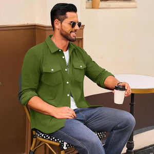 Men's Corduroy Jacket Casual Lightweight Shirt Jacket - B23M2024
