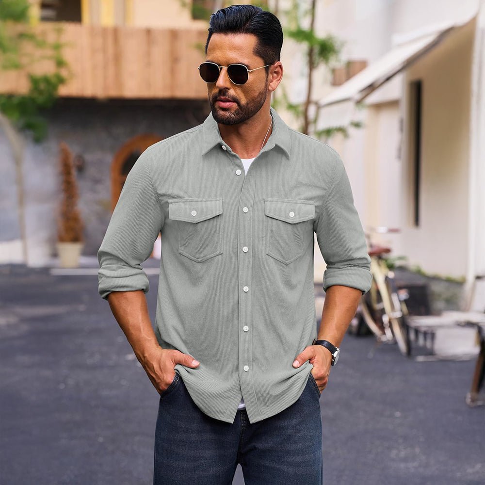 Men's Corduroy Jacket Casual Lightweight Shirt Jacket - B23M2024