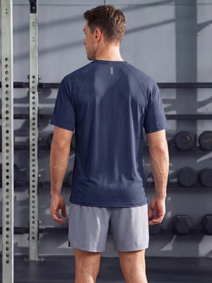 TACVASEN Royal Blue Men's Dry Fit Shirts Mesh Short Sleeve Athletic